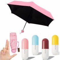 Mini Folding Umbrella with Cute Capsule Case